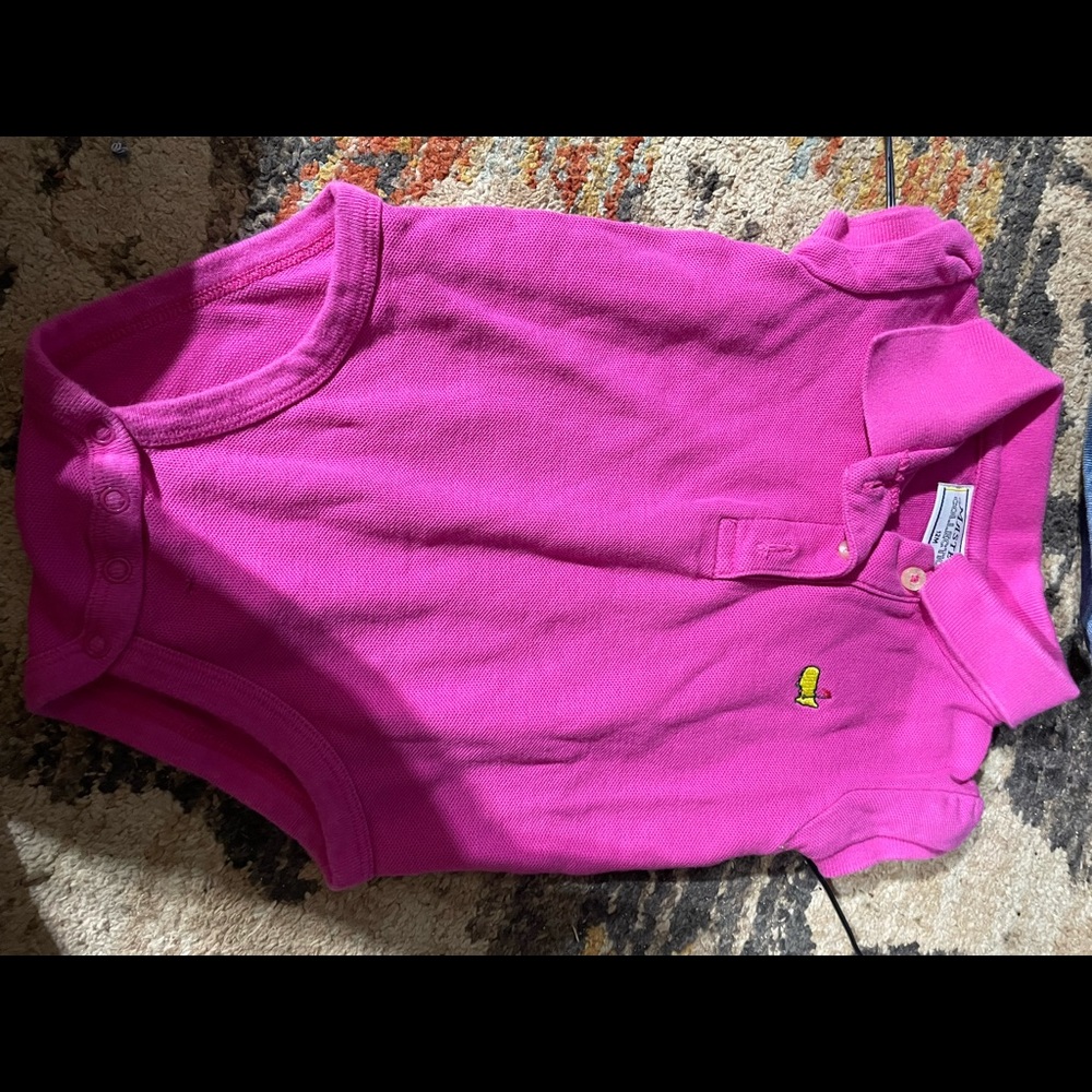 Ralph Lauren Bright Pink Sleeveless Polo Bodysuit